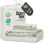100% Viscose from Bamboo Sheets Queen Size, Super Soft Bedding Set, 4PC Cooling Sheets for Hot Sleepers, Vegan Silk Moisture Wicking, Organically Grown Bedsheet - Ivory - 60" x 80"