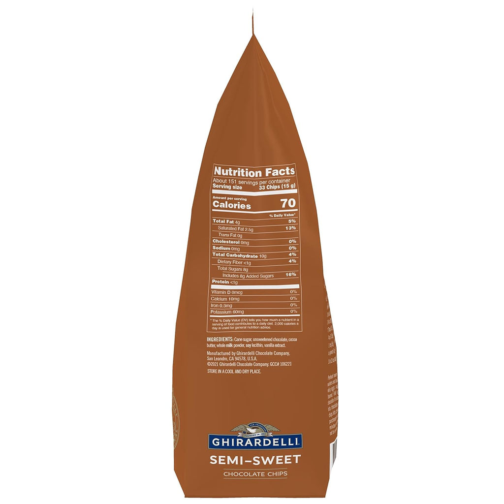 Ghirardelli Chocolate Company Semi-Sweet Chips 1000 per lb., 5lb (Pack of 2)