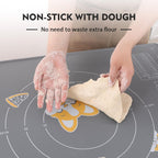 Ourokhome Silicone Baking Mat Sheet and Pastry Dough Cutter, 0.5 Inch Thick 28" X 20" BPA free Silicone Rolling Mat, Non-Stick and Anti-Slip, Dishwasher Safe (Gray)