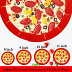 Adjustable Pie Crust Shields Baking Protectors, Silicone Cover Ring Fits 8-11.4 Inch Pies, Baking Pie Pizza Crust Shield Protector Cover for Edges (Red-2pcs)