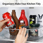 2 Pack Lazy Susan, 10.5 Inch Lazy Susan Organizer, 360 Degree Swivel, for Kitchen, Pantry, Refrigerator, Bathroom and Vanity Countertops (Clear) (2P-10.5 Inch)