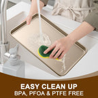 Baking Sheet Pan Set of 2, Wildone Commercial Cookie Sheets for Baking, Nonstick Carbon Steel Jelly Roll Pan Oven Tray 15x10 Inch, Heavy Duty & Easy Clean