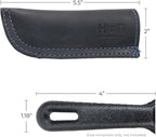 Hide & Drink, Full Grain Leather Hot Handle, Cast Iron Protector, Panhandle Potholder, Double Layered, Double Stitched, Slides On/Off Easily onto Metal Skillet Grips, Handmade, Slate Blue