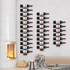 Wine Rack Wall Mounted, Wall Wine Rack for 12 Wine Bottles, Wood Wine Racks for Wall, Wall Mounted Wine Rack for Bar, Cellars, Kitchen, Dining Room