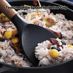 Silicone Rice Paddle with Wooden Handles: Non-Stick Rice Spoon, Mashed Potato Serving Spoon, Heat Resistant Cookware, Protects Surfaces with Gentle Head Design