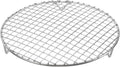 uxcell Round Cooking Rack with Legs, Dia 9.8 Inch 304 Stainless Steel Barbecue Grill for Cooking Baking Barbecue Air Fryer Racks, Silver