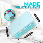 Small Stainless Steel Lunch Box for Baby or Toddlers Boys Girls, Insulated Mini Bento, 3 Eco Metal Portion Sections Leakproof Lid, Pre-School Daycare Lunches, Kids Spill-Proof Snack Container, Green