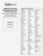 Talented Kitchen 157 Minimalist Style Fridge and Pantry Labels for Containers - Preprinted Kitchen and Refrigerator Organization Stickers for Jars, Food Containers (Black Print on White Matte Backing)