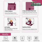 AUOON Spoon Holder for Stove - Silicone Spoon and Lid Rest with Drip Pad Kitchen Utensil Rest for Spoons, Ladles, Spatulas, Tongs & More (Cherry, Large)