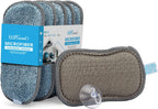 Microfiber Wholesale Sponge for Kitchen (6 Pack) - Suction Cup Hook Included, Reusable, Washable Dish Sponges with Scrubber, Refills, Scrubbing Side, Non-Scratching, Multi-Purpose, Scouring