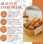 Bread Warmer Basket with Stone - Tortilla Warmer - Bread Baskets for Serving- 11.8x9x4.72 Inches - House Warming Gifts