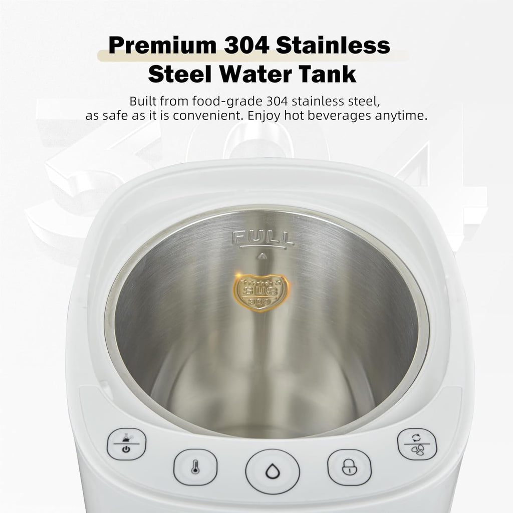 OCTAVO Water Boiler & Warmer 5 Liter, 304 Stainless Steel Water Tank, 700 Watt 6 Adjustable Water Temperature, LCD Touch Control Screen, Child Lock with Water Shortage Indicator