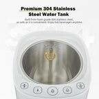 OCTAVO Water Boiler & Warmer 5 Liter, 304 Stainless Steel Water Tank, 700 Watt 6 Adjustable Water Temperature, LCD Touch Control Screen, Child Lock with Water Shortage Indicator