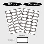 STARLIBOO Removable Labels, Blank Freezer Labels for Food Containers, 1x2 Inch Freezer Stickers, Freezer Labels to Write on/Waterproof Labels/Easy Peel Off (Black Border, 360 Labels)