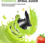 AMZCHEF Cold Press Juicer, 3.1" Juicer Machines with Large Feed Chute for Whole Fruits & Vegetables, Stainless Steel Juice Extractor with Large Auger, Dual Strainers, Easy Cleanup & Assembly