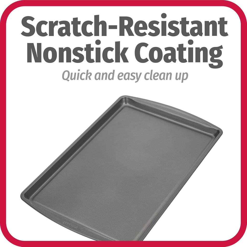 GoodCook AirPerfect Non-Stick 17” X 11" Cookie Sheet Set , Homemade, Frozen & Leftover Slices, Set of 2