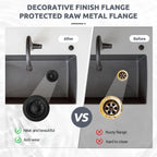 BOTEMY Garbage Disposal Strainer and Stopper with Decorative Flange - Fits Universal 3.5 Inch Standard Drain Hole, Removable Sink Drain Strainer and Stopper, Durable ABS Material (Black)