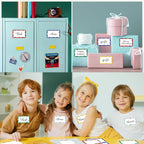 STARLIBOO Holographic Colored Labels Stickers, 3X5 Inch Removable Large Label Stickers for Moving Boxes and Storage Bins- Waterproof- Writable- Tear Resistant (Holographic Red