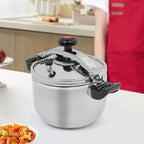 9.5 Quart Pressure Cooker Stainless Steel Pressure Canner, Large Capacity, Commercial Pressure Cooker Clamp On Type, Single Valves for Family or Commercial Use