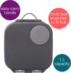 b.box Mini Lunch Box, Bento Box for Kids, Snack Container with 2 Leak Proof Compartments, Reusable Snack Containers with Lids, Kids Lunch Boxes Ages 3+, BPA Free, 4 1/4 Cup Capacity (Graphite)