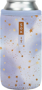 Sok It CanSok Sleeve for Beer & Soda Insulated Neoprene Cover (Cosmic Glitter, 16oz Can Sleeve)