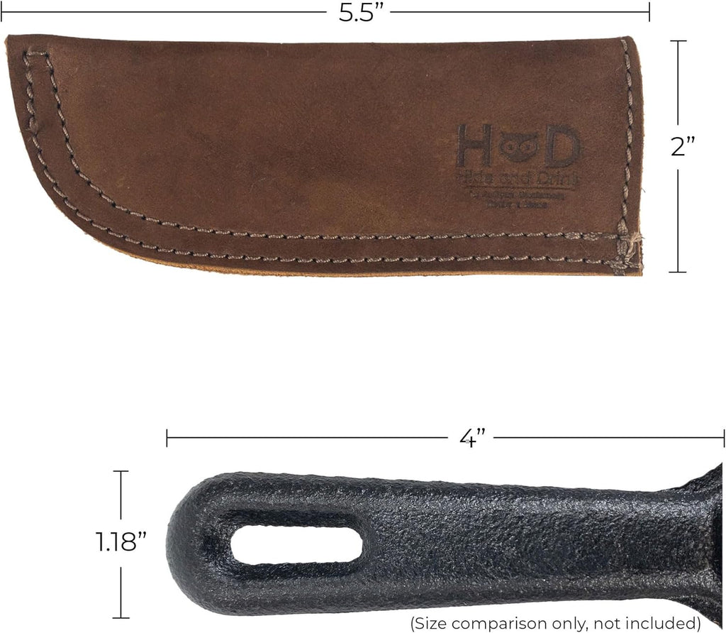 Hide & Drink, Leather Hot Handle Panhandle Potholder Double Layered Double Stitched Cookware Slides On/Off Easily onto Metal Skillet Grips Handmade Includes 101 Year Warranty :: Swayze Suede
