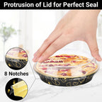 EUSOAR Aluminum Pans with Lids, 25pcs 10oz/275ml Black/Gold Cake Containers Baking Cups, Muffin Liners Foil Ramekins Cupcakes Liners Bread Pudding Round Holders Cups for Wedding Birthday Party