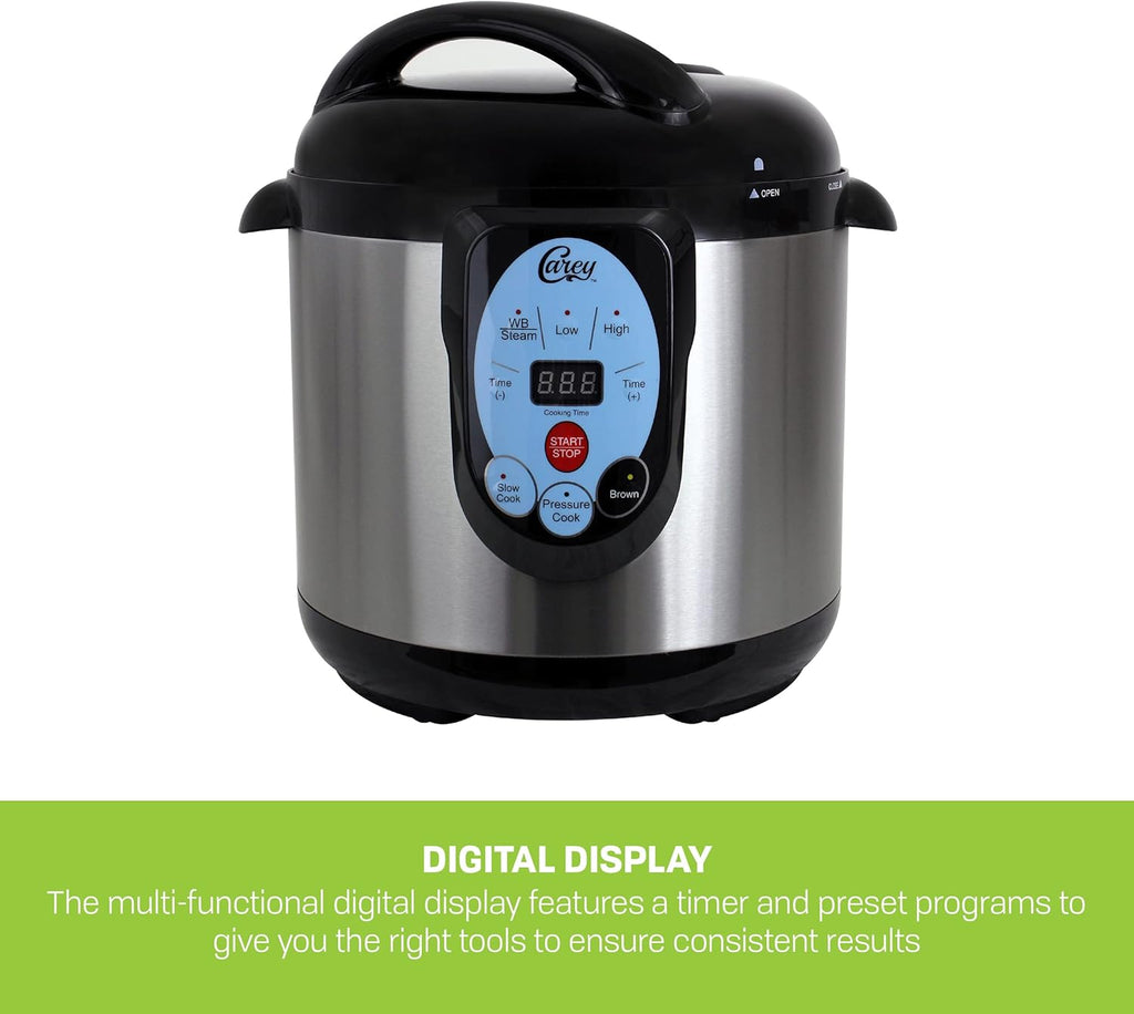 CAREY DPC-9SS Smart Electric Pressure Cooker and Canner, Stainless Steel, 9.5 Qt