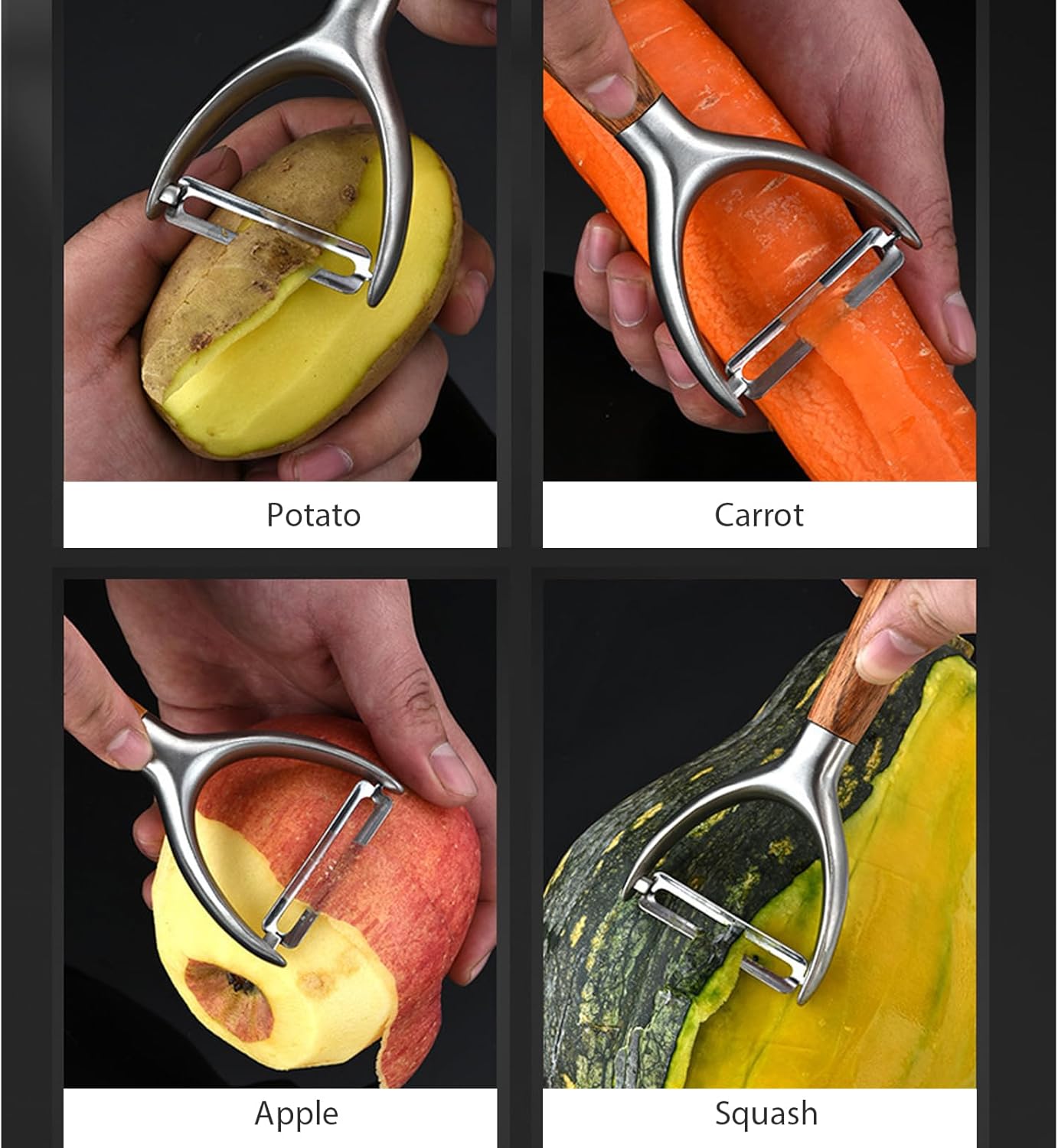 H&Zebrabro Heavy Duty Vegetable Peelers for Kitchen with 18/8 Stainless Sharp Blade Real Solid Handle, Y Shaped Potato Peeler, Fruit Veggie Peelers for Apple Carrot Cucumber Tomato, Kitchen Gadgets