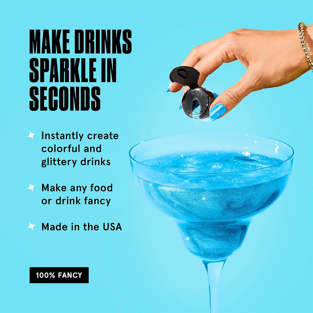 Fancy Sprinkles Aquamarine Blue Premium Edible Glitter, 100% Edible Glitter for Sparkling Food & Drinks No Taste or Texture (4gm)