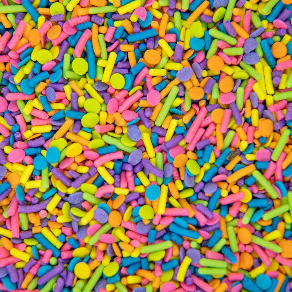 Neon Sprinkles for Baking Cupcakes - Neon Confetti Sprinkles for Cake, Cookie, Cupcake Decorating, and Toppings - Neon Cake Decorations in Pink, Yellow, Purple, Blue Jimmies and Confetti Sprinkles