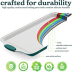 Country Kitchen Nonstick Stackable Bakeware Set - Heavy Duty, Durable, Easy Release Baking Set, Sage, 4 Pcs