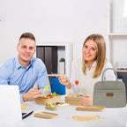 JBGOYON® Bento Lunch Box Set - 3 Stackable Containers for Adults and Kids- Includes Lunch Bag, Leak-Proof and BPA-Free - Built-in Utensil Set and Snack Bag - Dishwasher Safe (Khaki)