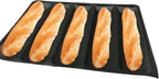 Bluedrop Hot Dog Molds Silicone Bread Forms Non Stick Bakery Trays For Roll Toasting 5 Loaves 12" Sheets