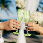 Plastic Champagne Flutes, 48PCS Green Plastic Wine Glasses Goblets Reusable Champagne Flute for Weddings, Bachelor Parties, Toasting, and Events(48, Green)