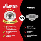 Kitchen SinkShroom Revolutionary Clog-Free Stainless Steel Sink Strainer, Chrome gray