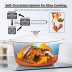E-far Dutch Oven Pot with Lid, 5 Quart Enameled Cast Iron Round Dutch Oven Stockpot for Bread Baking/Braising/Cooking/Roasting/Stewing, Heavy Duty Nonstick Cookware Safe for Induction & Oven - White