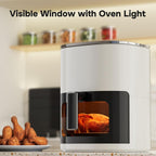 Simple Deluxe Air Fryer - 6.34 QT Digital Airfryer with Visible Window, 12 Presets Functions, Nonstick and Dishwasher-Safe Basket, 1700W, Beige