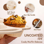 Silicone Mini Muffin Pan, 24 Cups Muffin Tin Baking Mold With Reinforced Stainless Steel Frame Inside, Nonstick Bakeware Cupcake Pan BPA Free