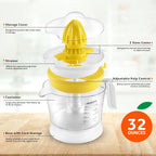 Citrus Juicer, Orange Juicer | Electric Citrus Juice Squeezer with Adjustable Pulp Control, 32oz | for Oranges, Grapefruits, Lemons and Limes
