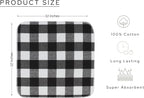 PurpleEssences Waffle Weave Plaid Dish Cloths, 100% Cotton - 12 x 12 Inches, Ultra Soft Absorbent Quick Drying Dish Towels Buffalo Check Dish Rags for Kitchen, 6 Pack - Spring Summer- Black and White