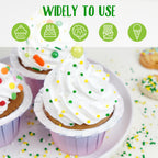 Green Nonpareils Sprinkles for Cake Decorating, Edible Yellow Green And White Candy, Fun Spring Baking Sugar, Perfect for Cake Decorations, Cupcake Topper, Ice Cream, 150g/5.29oz