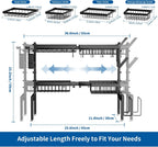 Over The Sink Dish Drying Rack,Expandable 2-Tier Stainless Steel Over The Sink Dish Rack with Utensil Holder Dish Drainers for Kitchen Counter