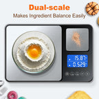 0.001oz/33lbs Dual Platform Food Kitchen Scales Digital Weight Grams and Ounces, Two Precisions Kitchen Scale for Sourdough Bread, Baking and Cooking with 7 Units Tare, Accumulation Functions