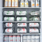 Xicennego Upgrade 2-Tier Rolling Soda Can Storage Organizer for Tall Skinny Soda/Pop Cans, Soda Can Dispenser for Refrigerator, Fridge Can Drink Holder, Plastic Storage Rack for Fefrigerators, Pantry