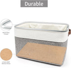 Storage Bins Large Fabric Storage Baskets for Shelves 3 Pack, Decorative Linen Closet Baskets with Handles for Organizing, Shelf, Clothes, Home, Office, 15x11x9.5Inches (Grey&White)
