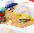 (re) zip 5-pack Reusable Sandwich Lunch Food Storage Bags | BPA-Free, Food Grade, Leakproof, Freezer Safe, Dishwasher Safe, Travel Friendly | Multicolor for Easy Organization