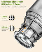LINKChef Cold Press Juicer Machines for Vegetables and Fruits, 4.35" Wide Chute Masticating Juicer with Pulp Separator, Easy to Clean, BPA-Free, Compact Electric Slow Juice Extractor for Whole Fruit