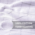 Homaxy 100% Cotton Terry Kitchen Towels(White, 13 x 28 inches), Checkered Designed, Soft and Super Absorbent Dish Towels, 4 Pack
