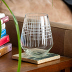 Rolf Glass Matchstick Stemless Wine Tumbler 18 ounce - Stemless Wine Glasses Set of 2 – Lead-Free Crystal Glass - Etched Tumbler Glasses - Made in the USA